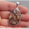 Zilveren hanger met cabochon ovale Birds Eye Jaspis