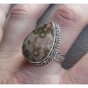 Zilveren ring Oceaan Jaspis gezet in bewerkte setting 19.3 mm