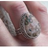 Zilveren ring Oceaan Jaspis gezet in bewerkte setting 19.3 mm