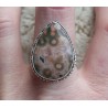 Zilveren ring Oceaan Jaspis gezet in bewerkte setting 19.3 mm