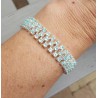 Zilveren armband gezet met drie rijen Apatiet