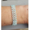 Zilveren armband gezet met drie rijen Apatiet