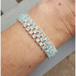 Zilveren armband gezet met drie rijen Apatiet