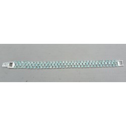 Zilveren armband gezet met drie rijen Apatiet