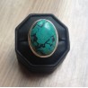 Zilveren ring met brede ovale Tibetaanse Turkoois 18 mm