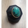 Zilveren ring met brede ovale Tibetaanse Turkoois 18 mm