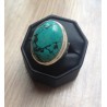 Zilveren ring met brede ovale Tibetaanse Turkoois 18 mm