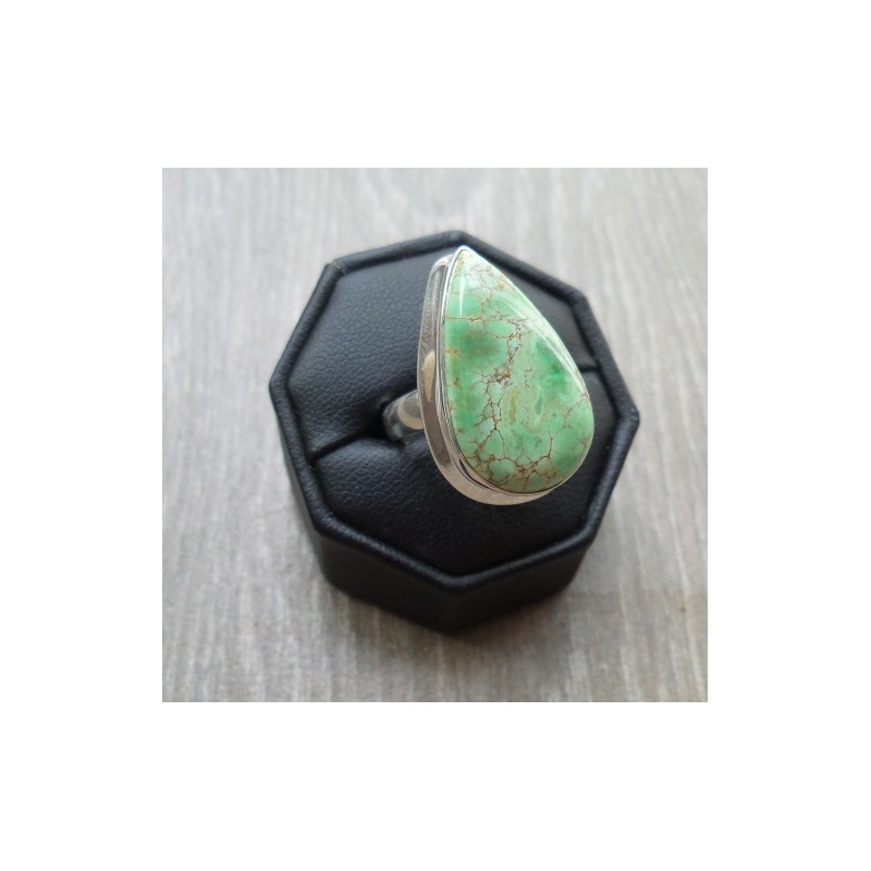 Zilveren ring gezet met Varisciet ring maat 18 mm