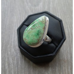 Zilveren ring gezet met Varisciet ring maat 18 mm