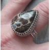 Zilveren ring met Turitella gezet in bewerkte setting 19 mm
