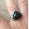 Zilveren ring met zwarte Onyx ringmaat 17 mm