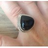 Zilveren ring met zwarte Onyx ringmaat 17 mm