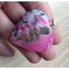 Zilveren hanger met grote roze Solar kwarts