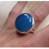 Zilveren ring met ronde blauwe Chalcedoon maat 17.3 mm