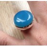 Zilveren ring met ronde blauwe Chalcedoon maat 17.3 mm