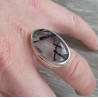 Zilveren ring met zwarte Rutielkwarts ring maat 17 mm