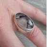 Zilveren ring met zwarte Rutielkwarts ring maat 17 mm