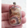 Zilveren hanger gezet met rechthoekige Birds Eye Jaspis