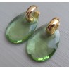 Creolen met ovale groene Amethist quartz
