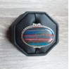 Zilveren ring met Calsilica in bewerkte setting 17.5 mm