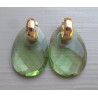 Creolen met ovale groene Amethist quartz