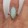 Zilveren ring gezet met marquise regenboog Maansteen 16.5 mm