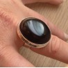 Zilveren ring met grote zwarte Onyx ring maat 17.7 mm
