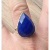 Zilveren ring met facet druppelvorm Lapis Lazuli 18 mm