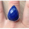 Zilveren ring met facet druppelvorm Lapis Lazuli 18 mm