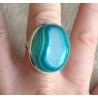 Zilveren edelsteen ring met druzy Agaat ring maat 19 mm