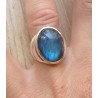 Zilveren edelsteen ring met Labradoriet ring maat 17.3 mm