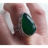 Zilveren ring facet groene Onyx gezet in bewerkte setting 19 mm