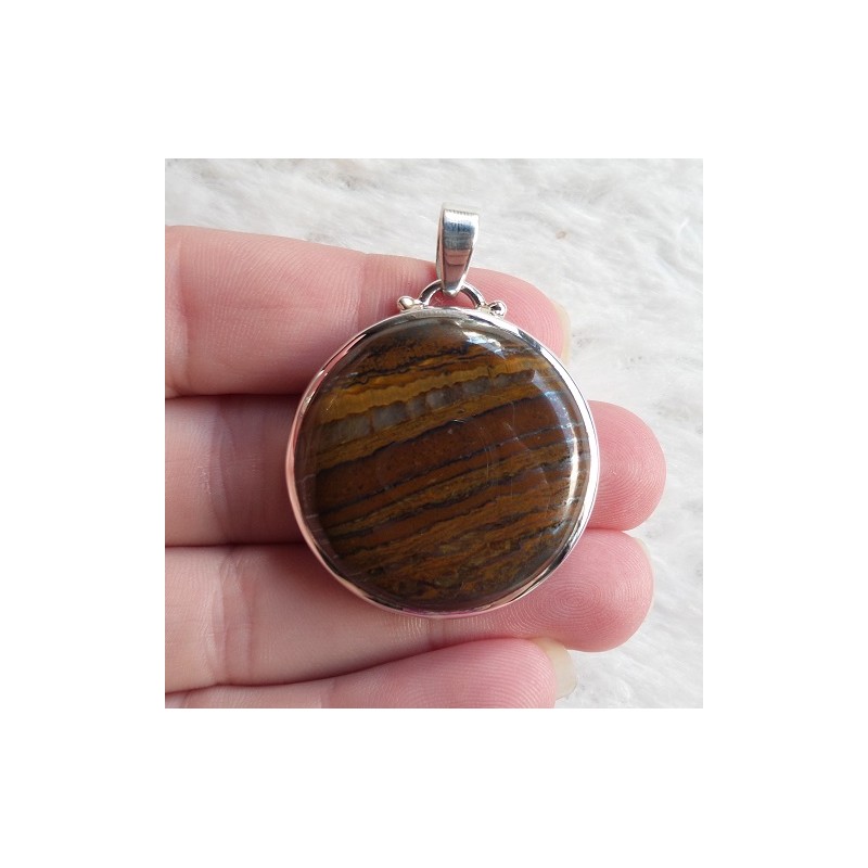 Zilveren hanger met ronde Tijgerijzer