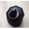 Zilveren ring met brede zwarte Onyx druppel maat 17.7 mm