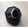 Zilveren ring met brede zwarte Onyx druppel maat 17.7 mm