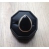 Zilveren ring met brede zwarte Onyx druppel maat 17.7 mm