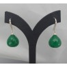 Zilveren oorbellen met Emerald druppel