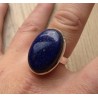 Zilveren ring met grote ovale Lapis Lazuli maat 18.5 mm