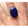 Zilveren ring met grote ovale Lapis Lazuli maat 18.5 mm
