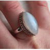 Zilveren ring met marquise regenboog Maansteen maat 19 mm