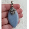 Zilveren hanger gezet met marquise Angeliet en blauw Topaas
