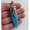 Zilveren hanger gezet met Smithsoniet en blauw Topaas