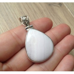Zilveren hanger met druppelvorm roze Aragoniet