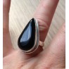 Zilveren ring met druppelvorm zwarte Onyx ring maat 17 mm
