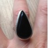 Zilveren ring met druppelvorm zwarte Onyx ring maat 17 mm