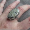 Zilveren ring met Laguna Lace Agaat in bewerkte setting 19 mm