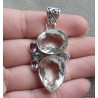 Zilveren hanger gezet met wit Topaas, Amethist en blauw Topaas
