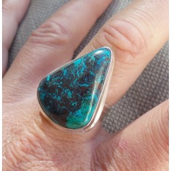 Zilveren ring gezet met Azuriet ring maat 18 mm