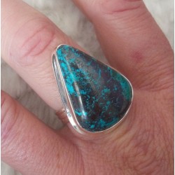Zilveren ring gezet met Azuriet ring maat 18 mm