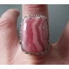 Zilveren ring Rhodochrosiet in bewerkte setting maat 17.7 mm